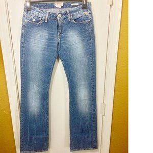 Replay women's size 28 turquoise beaded 100% cotton WENDIE boot-cut jeans 29x34